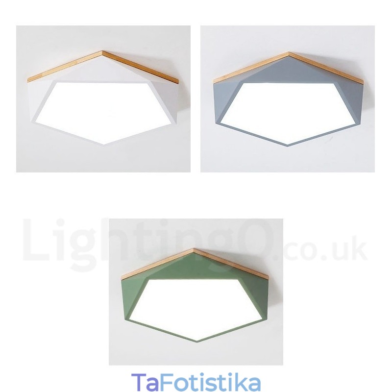 Dimmable Macaron Multi Colors Ξύλινο φωτιστικό οροφής με ακρυλικό φωτιστικό οροφής σκανδιναβικού στυλ
