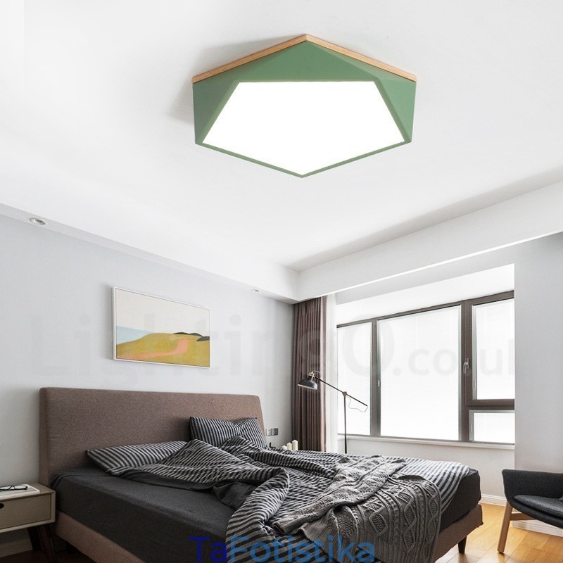 Dimmable Macaron Multi Colors Ξύλινο φωτιστικό οροφής με ακρυλικό φωτιστικό οροφής σκανδιναβικού στυλ