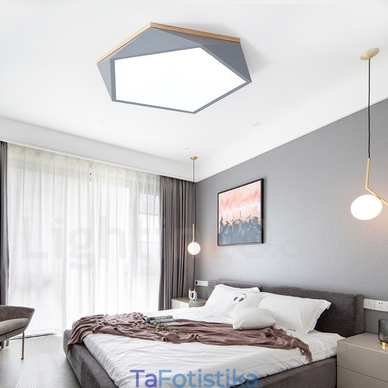 Dimmable Macaron Multi Colors Ξύλινο φωτιστικό οροφής με ακρυλικό φωτιστικό οροφής σκανδιναβικού στυλ