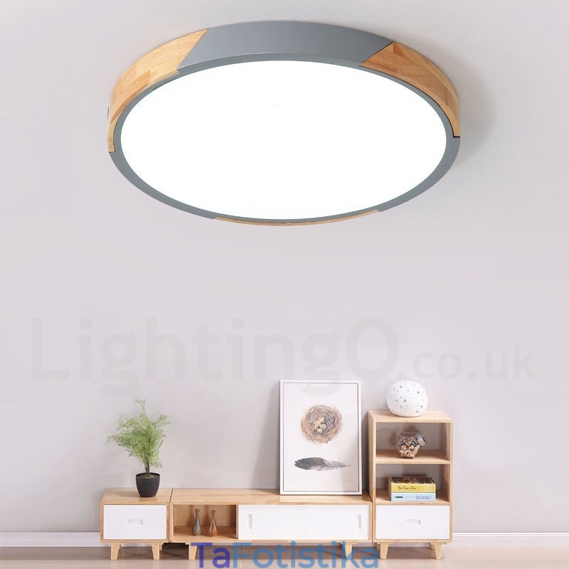 Dimmable Macaron Multi Colors Wood εξαιρετικά λεπτό φωτιστικό οροφής με ακρυλικό φωτιστικό οροφής σκιάστρου σκανδιναβικού στυλ