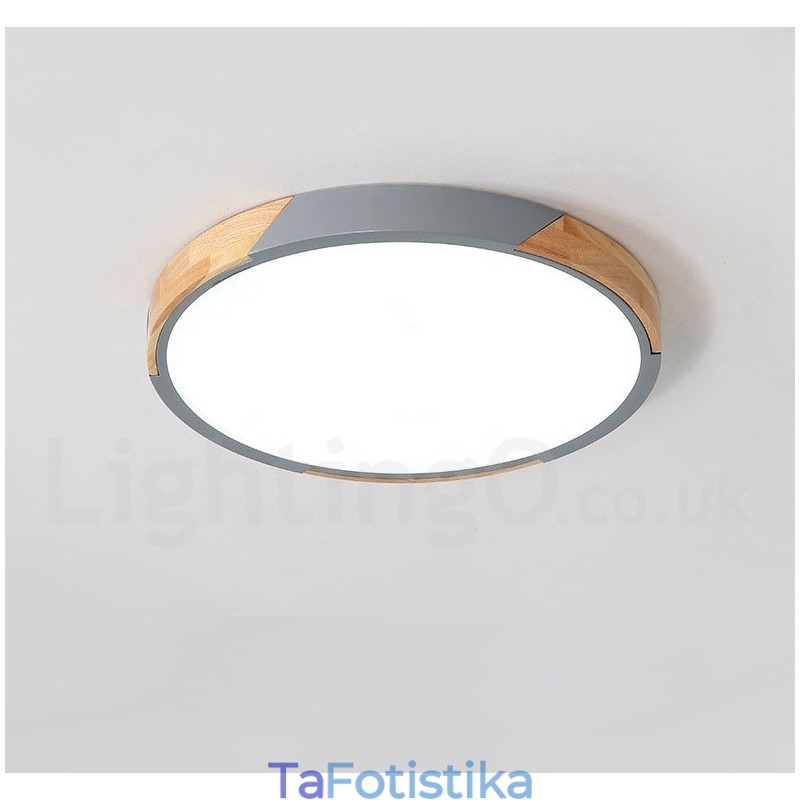 Dimmable Macaron Multi Colors Wood εξαιρετικά λεπτό φωτιστικό οροφής με ακρυλικό φωτιστικό οροφής σκιάστρου σκανδιναβικού στυλ