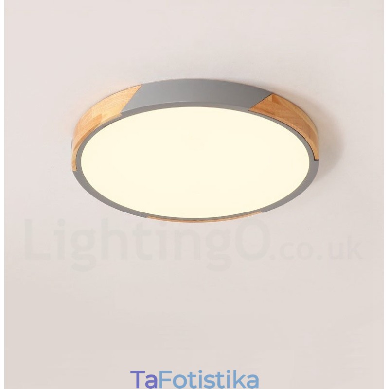 Dimmable Macaron Multi Colors Wood εξαιρετικά λεπτό φωτιστικό οροφής με ακρυλικό φωτιστικό οροφής σκιάστρου σκανδιναβικού στυλ