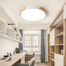 Dimmable Macaron Multi Colors Wood εξαιρετικά λεπτό φωτιστικό οροφής με ακρυλικό φωτιστικό οροφής σκιάστρου σκανδιναβικού στυλ