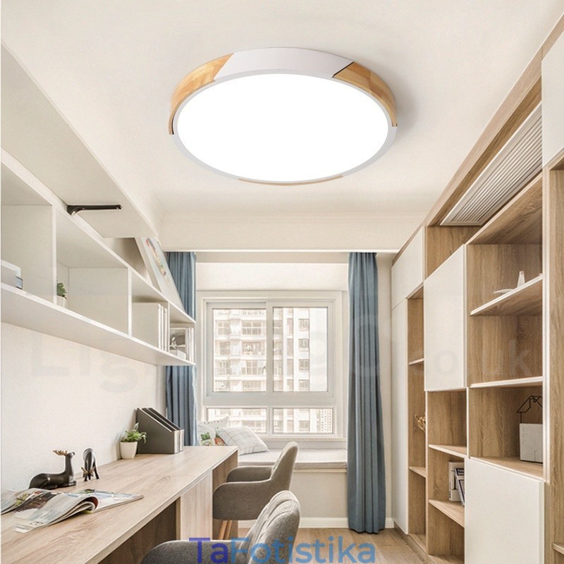 Dimmable Macaron Multi Colors Wood εξαιρετικά λεπτό φωτιστικό οροφής με ακρυλικό φωτιστικό οροφής σκιάστρου σκανδιναβικού στυλ