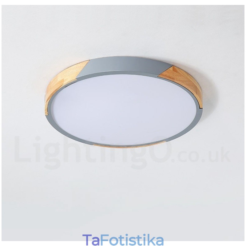 Dimmable Macaron Multi Colors Wood εξαιρετικά λεπτό φωτιστικό οροφής με ακρυλικό φωτιστικό οροφής σκιάστρου σκανδιναβικού στυλ