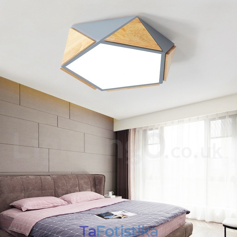 Dimmable Macaron Multi Colors Ξύλινο φωτιστικό οροφής με ακρυλικό φωτιστικό οροφής σκανδιναβικού στυλ