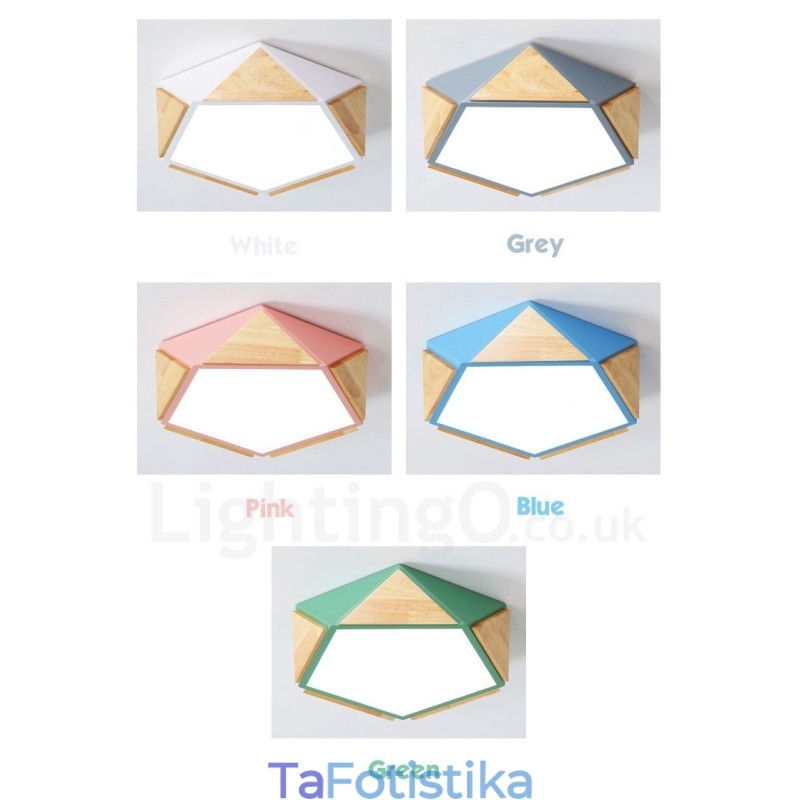 Dimmable Macaron Multi Colors Ξύλινο φωτιστικό οροφής με ακρυλικό φωτιστικό οροφής σκανδιναβικού στυλ
