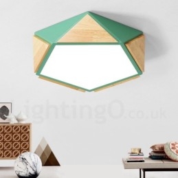 Dimmable Macaron Multi Colors Ξύλινο φωτιστικό οροφής με ακρυλικό φωτιστικό οροφής σκανδιναβικού στυλ
