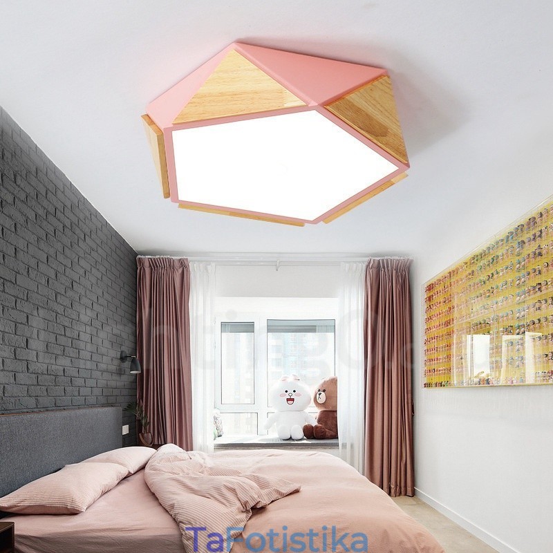 Dimmable Macaron Multi Colors Ξύλινο φωτιστικό οροφής με ακρυλικό φωτιστικό οροφής σκανδιναβικού στυλ
