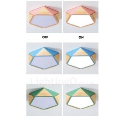 Dimmable Macaron Multi Colors Ξύλινο φωτιστικό οροφής με ακρυλικό φωτιστικό οροφής σκανδιναβικού στυλ