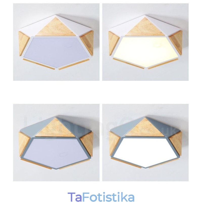 Dimmable Macaron Multi Colors Ξύλινο φωτιστικό οροφής με ακρυλικό φωτιστικό οροφής σκανδιναβικού στυλ