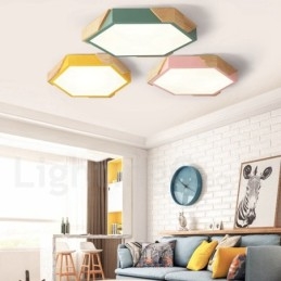 Dimmable Macaron Ultra thin Multi Color Ξύλινο φωτιστικό οροφής με ακρυλικό φωτιστικό οροφής σκανδιναβικού στυλ