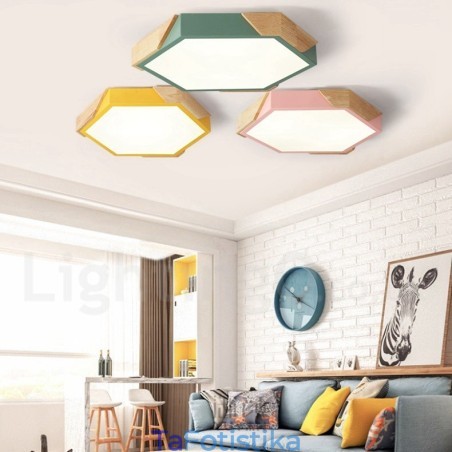 Dimmable Macaron Ultra thin Multi Color Ξύλινο φωτιστικό οροφής με ακρυλικό φωτιστικό οροφής σκανδιναβικού στυλ Dimmable Macaron Ultra thin Multi Color Ξύλινο φωτιστικό οροφής με ακρυλικό φωτιστικό οροφής σκανδιναβικού στυλ
