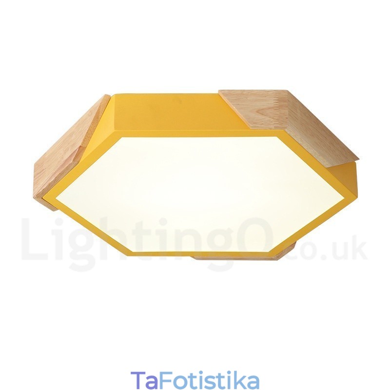 Dimmable Macaron Ultra thin Multi Color Ξύλινο φωτιστικό οροφής με ακρυλικό φωτιστικό οροφής σκανδιναβικού στυλ