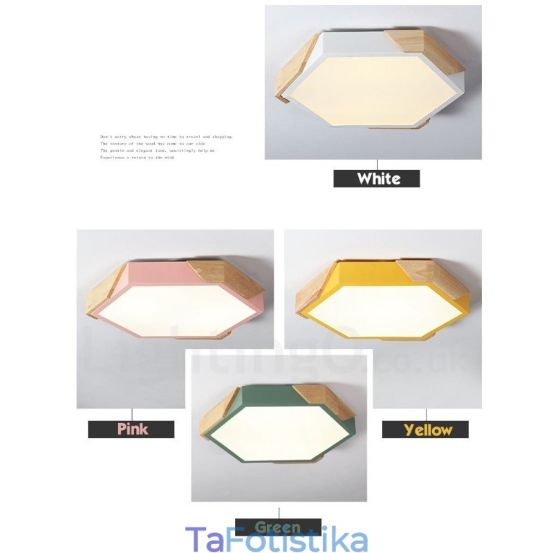 Dimmable Macaron Ultra thin Multi Color Ξύλινο φωτιστικό οροφής με ακρυλικό φωτιστικό οροφής σκανδιναβικού στυλ