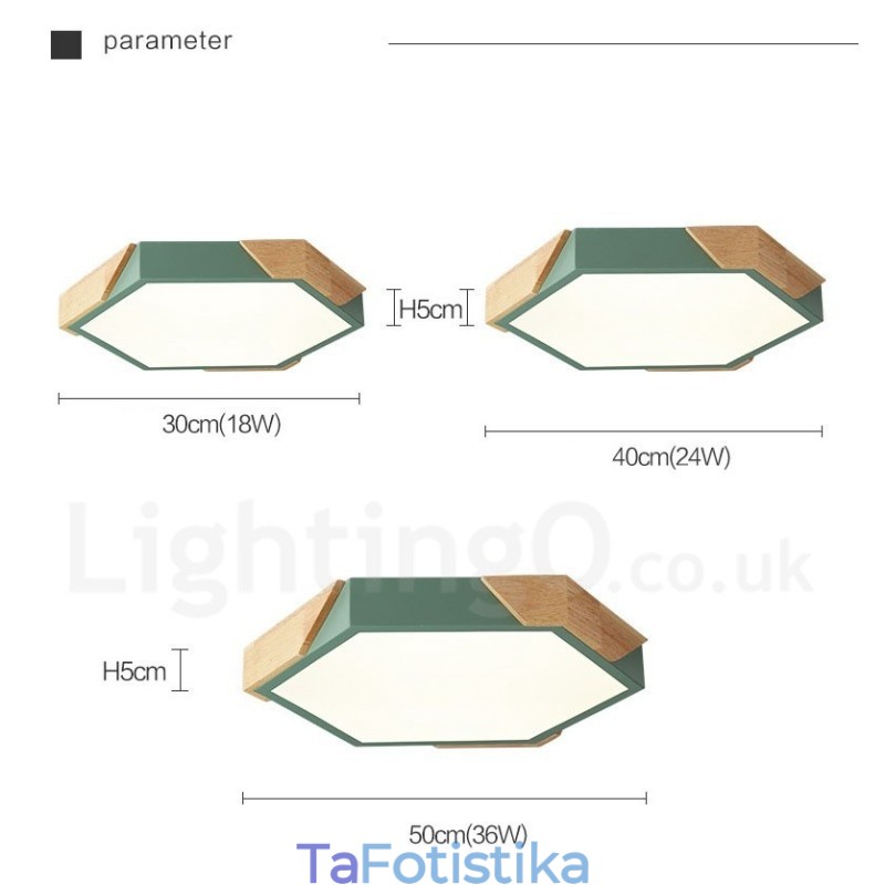 Dimmable Macaron Ultra thin Multi Color Ξύλινο φωτιστικό οροφής με ακρυλικό φωτιστικό οροφής σκανδιναβικού στυλ
