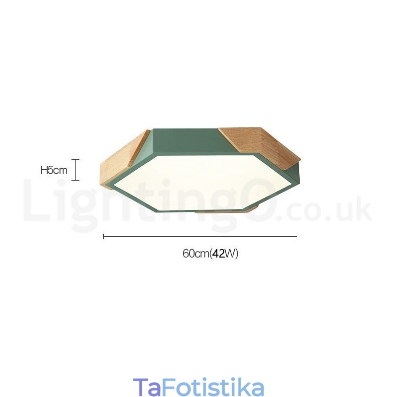 Dimmable Macaron Ultra thin Multi Color Ξύλινο φωτιστικό οροφής με ακρυλικό φωτιστικό οροφής σκανδιναβικού στυλ