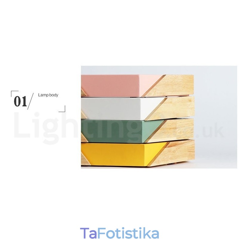 Dimmable Macaron Ultra thin Multi Color Ξύλινο φωτιστικό οροφής με ακρυλικό φωτιστικό οροφής σκανδιναβικού στυλ