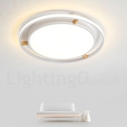Dimmable Macaron Ultra thin Multi Colors Ξύλο στρογγυλό φωτιστικό οροφής με ακρυλικό φωτιστικό οροφής σκιάστρου σκανδιναβικού στιλ