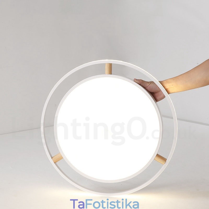 Dimmable Macaron Ultra thin Multi Colors Ξύλο στρογγυλό φωτιστικό οροφής με ακρυλικό φωτιστικό οροφής σκιάστρου σκανδιναβικού στιλ