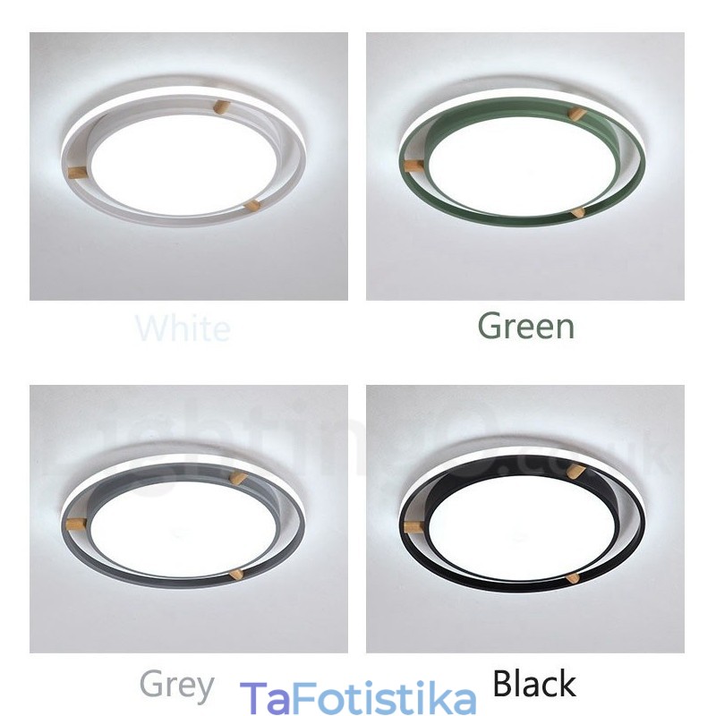 Dimmable Macaron Ultra thin Multi Colors Ξύλο στρογγυλό φωτιστικό οροφής με ακρυλικό φωτιστικό οροφής σκιάστρου σκανδιναβικού στιλ