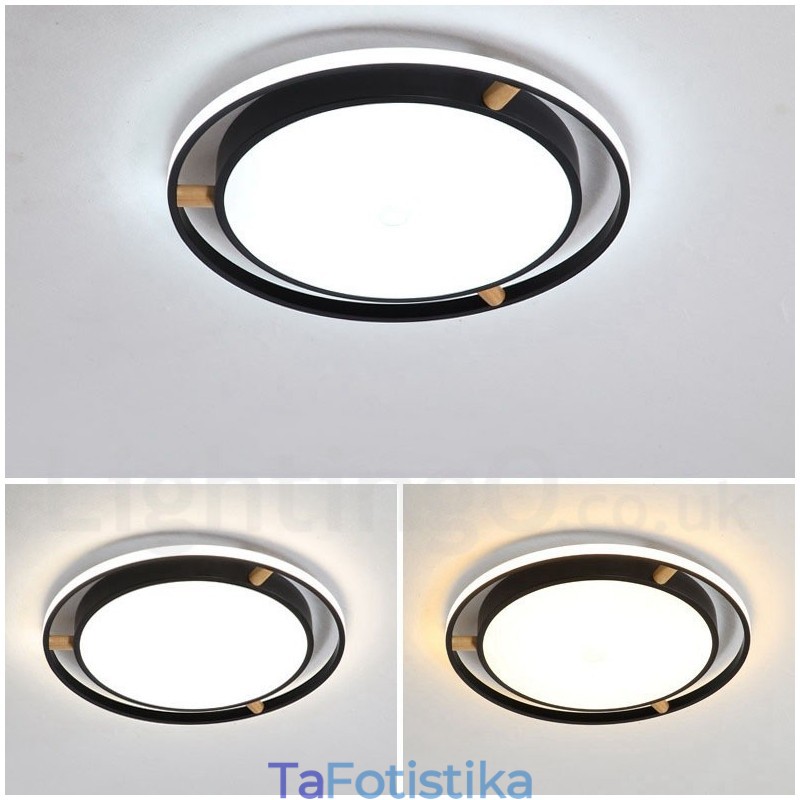 Dimmable Macaron Ultra thin Multi Colors Ξύλο στρογγυλό φωτιστικό οροφής με ακρυλικό φωτιστικό οροφής σκιάστρου σκανδιναβικού στιλ