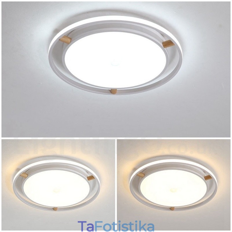 Dimmable Macaron Ultra thin Multi Colors Ξύλο στρογγυλό φωτιστικό οροφής με ακρυλικό φωτιστικό οροφής σκιάστρου σκανδιναβικού στιλ