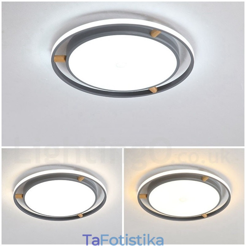 Dimmable Macaron Ultra thin Multi Colors Ξύλο στρογγυλό φωτιστικό οροφής με ακρυλικό φωτιστικό οροφής σκιάστρου σκανδιναβικού στιλ