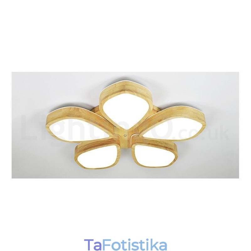 Φωτιστικό οροφής από ξύλινο πέταλο με ακρυλικό φωτιστικό οροφής σκιάστρου σκανδιναβικού στυλ
