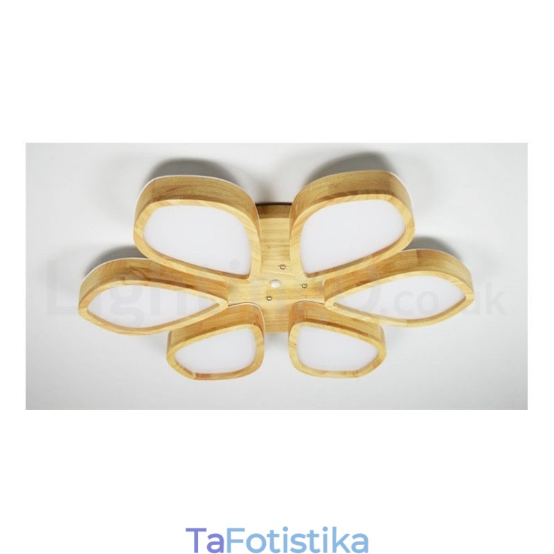 Φωτιστικό οροφής από ξύλινο πέταλο με ακρυλικό φωτιστικό οροφής σκιάστρου σκανδιναβικού στυλ