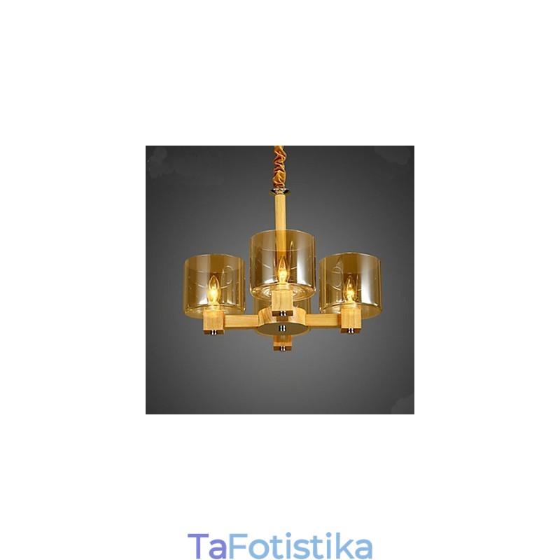 Κρεμαστό φωτιστικό μόδας Επιτραπέζιο Ξύλινο γυάλινο κάλυμμα