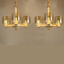 Κρεμαστό φωτιστικό μόδας Επιτραπέζιο Ξύλινο γυάλινο κάλυμμα