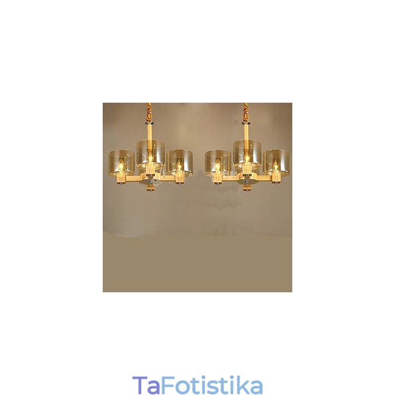 Κρεμαστό φωτιστικό μόδας Επιτραπέζιο Ξύλινο γυάλινο κάλυμμα