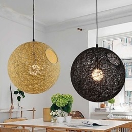 Country Simple Μοντέρνο φωτιστικό Ποιμενικό Rattan Lamp Hemp Ball Chandelier