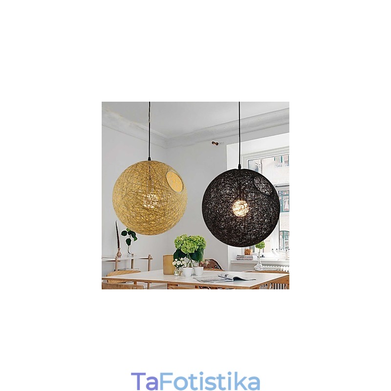 Country Simple Μοντέρνο φωτιστικό Ποιμενικό Rattan Lamp Hemp Ball Chandelier