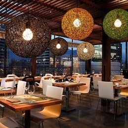 Country Simple Μοντέρνο φωτιστικό Ποιμενικό Rattan Lamp Hemp Ball Chandelier
