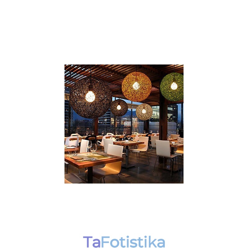 Country Simple Μοντέρνο φωτιστικό Ποιμενικό Rattan Lamp Hemp Ball Chandelier