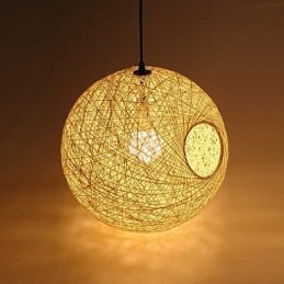 Country Simple Μοντέρνο φωτιστικό Ποιμενικό Rattan Lamp Hemp Ball Chandelier