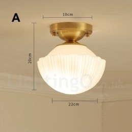 Φωτιστικά οροφής ρουστίκ Lodge Nordic Style από καθαρό ορείχαλκο με γυάλινη σκιά