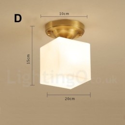 Φωτιστικά οροφής ρουστίκ Lodge Nordic Style από καθαρό ορείχαλκο με γυάλινη σκιά