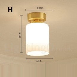 Φωτιστικά οροφής ρουστίκ Lodge Nordic Style από καθαρό ορείχαλκο με γυάλινη σκιά