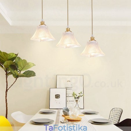 Κρεμαστό φως από καθαρό ορείχαλκο Rustic Lodge Nordic Style με γυάλινη απόχρωση Κρεμαστό φως από καθαρό ορείχαλκο Rustic Lodge Nordic Style με γυάλινη απόχρωση