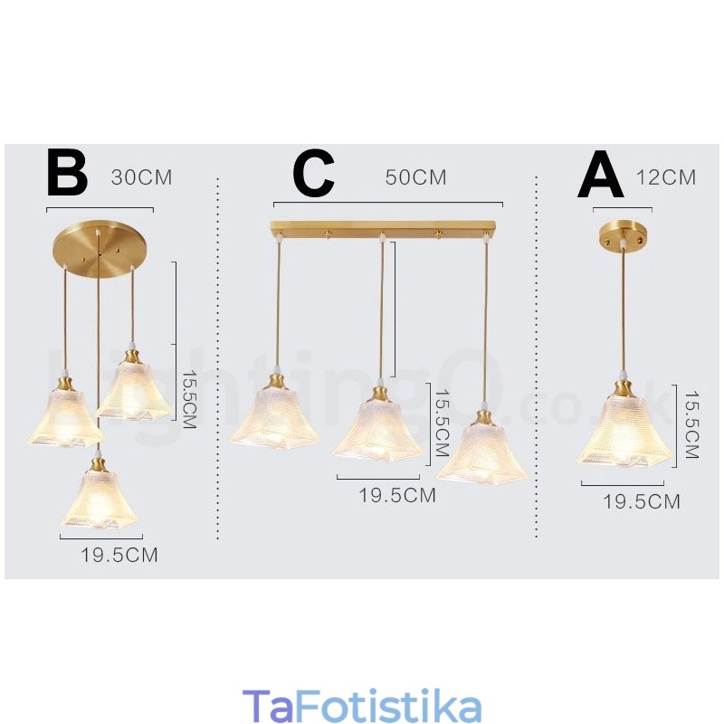 Κρεμαστό φως από καθαρό ορείχαλκο Rustic Lodge Nordic Style με γυάλινη απόχρωση