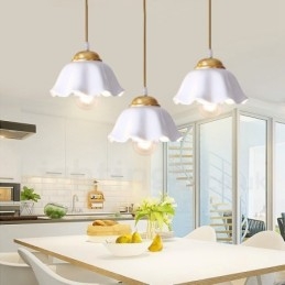 Κρεμαστό φωτιστικό από καθαρό ορείχαλκο Rustic Lodge Nordic Style με απόχρωση κεραμικής