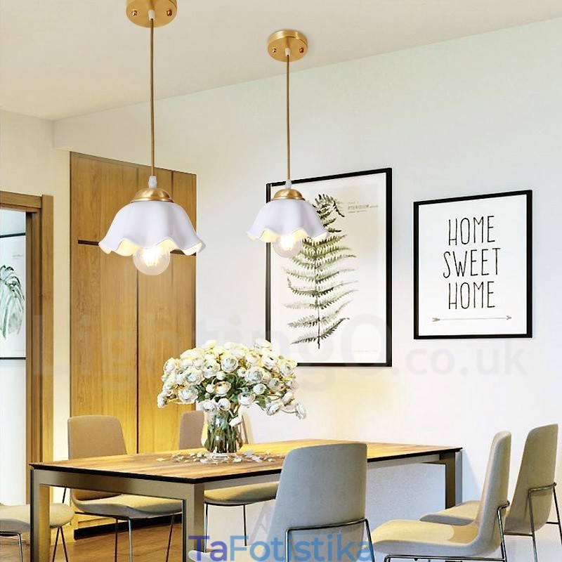 Κρεμαστό φωτιστικό από καθαρό ορείχαλκο Rustic Lodge Nordic Style με απόχρωση κεραμικής
