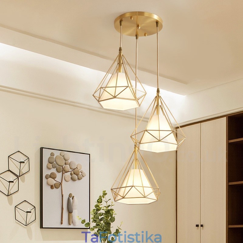 Κρεμαστό φως από καθαρό ορείχαλκο Rustic Lodge Nordic Style με υφασμάτινη απόχρωση