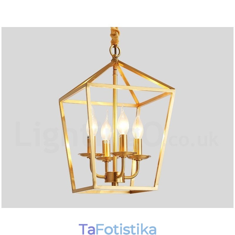 Κρεμαστό φως από καθαρό ορείχαλκο Rustic Lodge Nordic Style