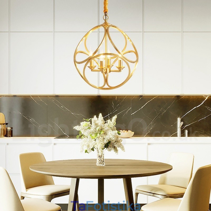 Κρεμαστό φως από καθαρό ορείχαλκο Rustic Lodge Nordic Style