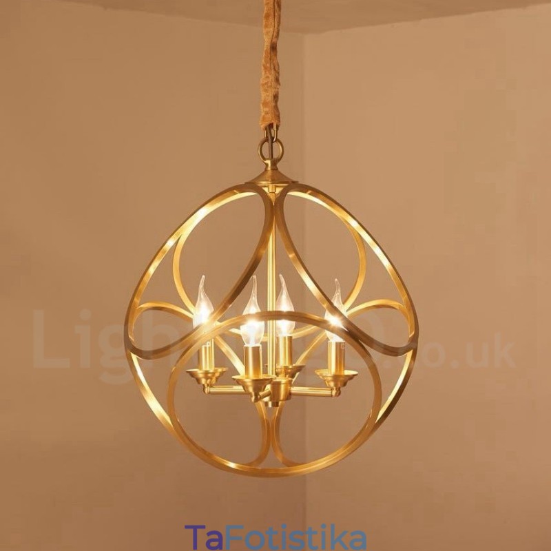 Κρεμαστό φως από καθαρό ορείχαλκο Rustic Lodge Nordic Style