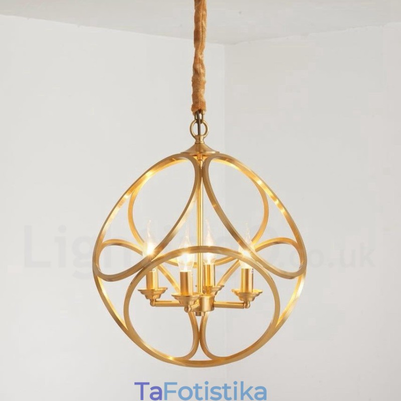 Κρεμαστό φως από καθαρό ορείχαλκο Rustic Lodge Nordic Style